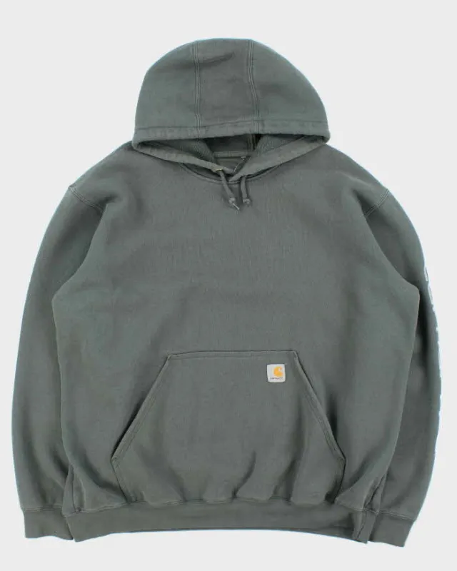 Vintage Carhartt Loose Fit Steel Teal 'Pokemon' Logo Pullover Hoodie - XL sold by Rokit