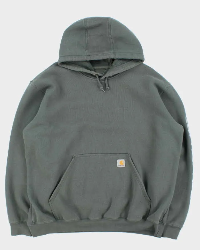 Vintage Carhartt Loose Fit Steel Teal 'Pokemon' Logo Pullover Hoodie - XL sold by Rokit