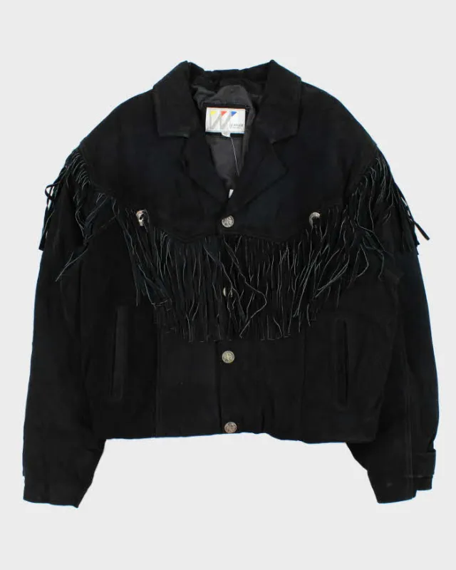 Vintage 1990s Wilsons Suede Western Tassel Bomber Jacket - XL sold by Rokit