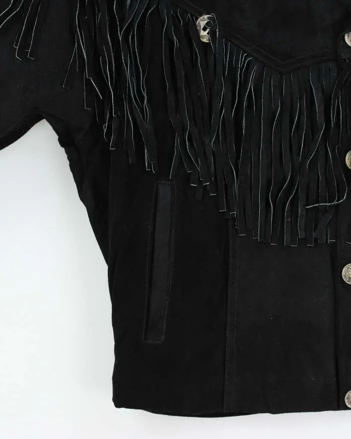 Vintage 1990s Wilsons Suede Western Tassel Bomber Jacket - XL sold by Rokit product image thumbnail 4