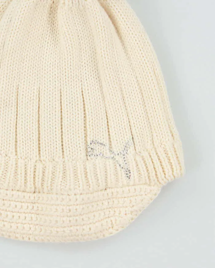 Vintage Y2K 00s Puma Diamante Cream Bobble Peaked Beanie - OS sold by Rokit product image thumbnail 3