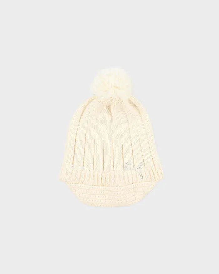 Vintage Y2K 00s Puma Diamante Cream Bobble Peaked Beanie - OS sold by Rokit
