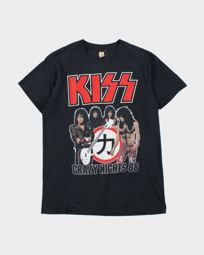 Vintage 1988 KISS 'Crazy Nights' Screen Stars Single Stitch Crewneck T-Shirt - L sold by Rokit