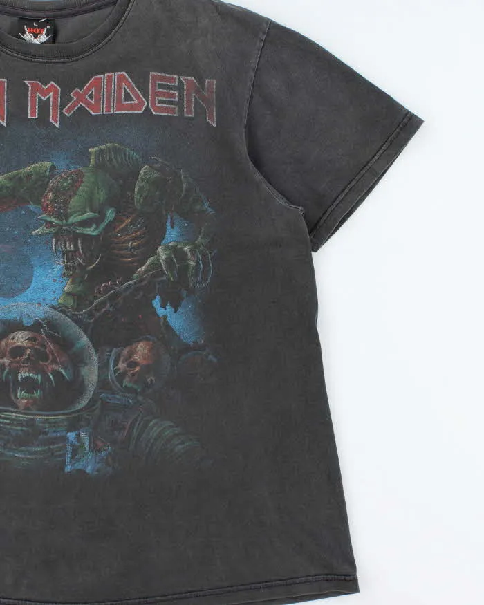 Vintage 1990s Hot Rock Iron Maiden Faded Black Crewneck T-Shirt - L sold by Rokit product image thumbnail 3