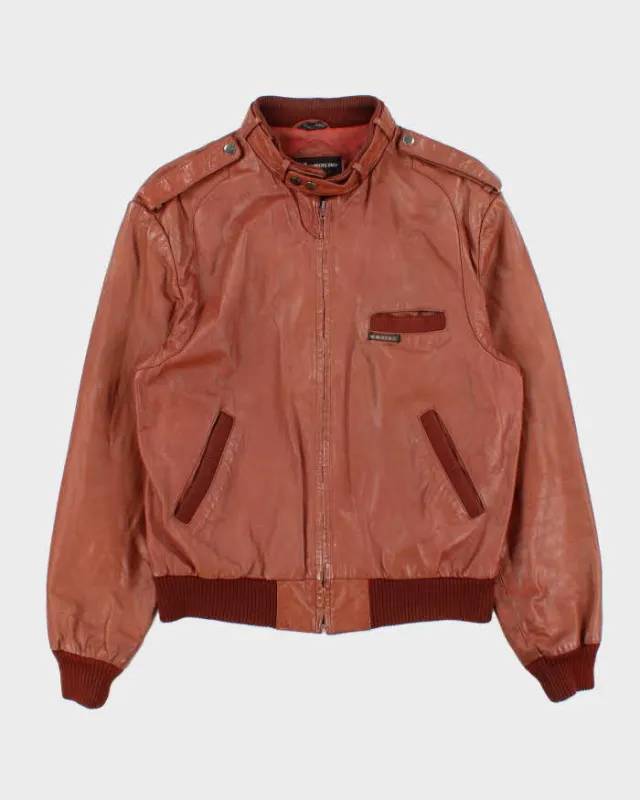 Vintage 1980s Members Only Cafe Racer Leather Biker Jacket - M sold by Rokit