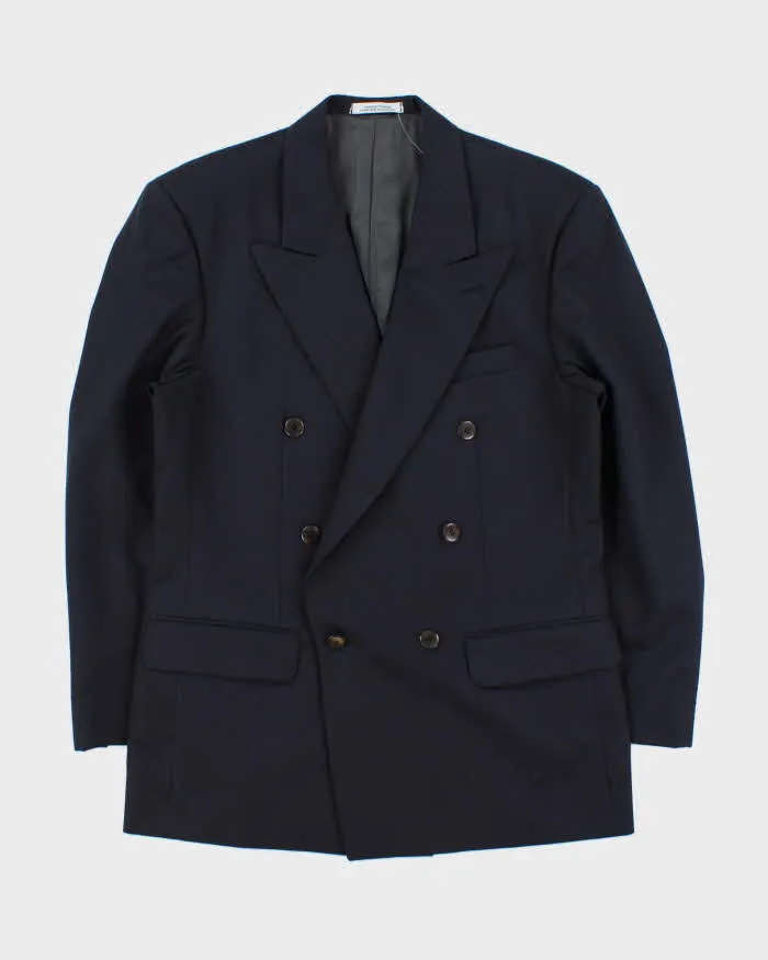 Vintage 1990s Yves Saint Laurent Navy Wool Double Breasted Blazer - M sold by Rokit