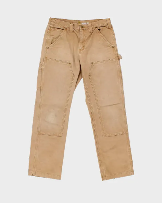 Vintage Carhartt Double Front Desert Tan Relaxed Fit Distressed Workwear Trousers - W32 L30 sold by Rokit