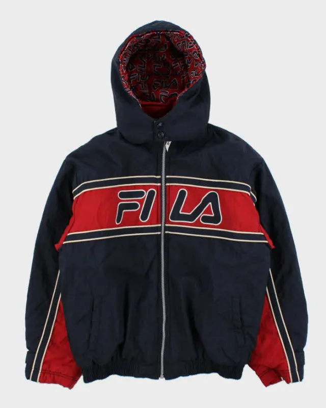Vintage 90s Fila Padded Hooded Jacket - M sold by Rokit