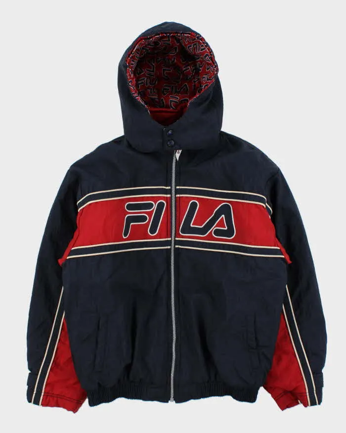 Vintage 90s Fila Padded Hooded Jacket - M sold by Rokit
