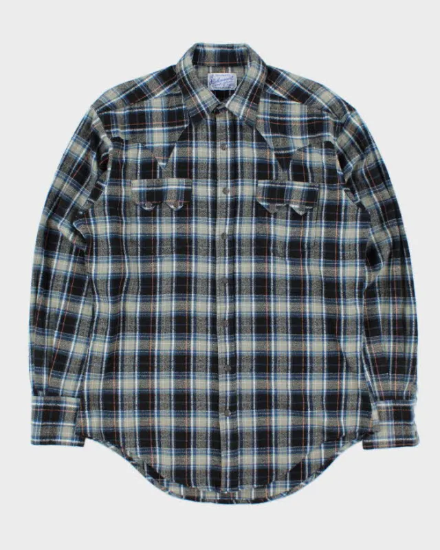 Vintage 1990s Rockmount Made In USA Western Snap Button Long Sleeve Flannel Shirt - L made by Rokit