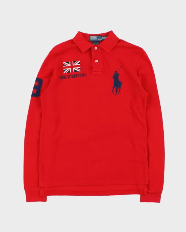Vintage Y2K 00s Polo Ralph Lauren Big Pony GB Long Sleeve Polo Shirt - S made by Ralph Lauren