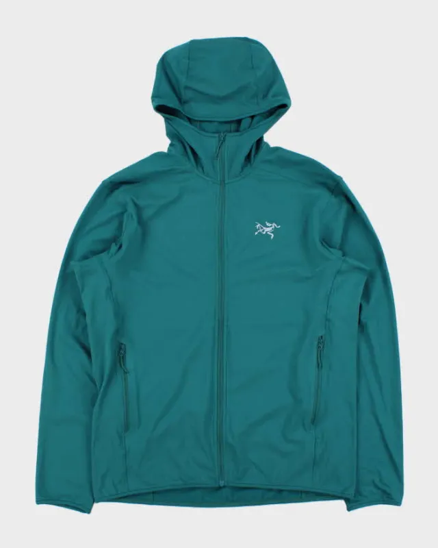 Vintage Arc'teryx 'Kyanite LT Hoody' Teal Full-Zip Soft Shell Hooded Fleece - M sold by Rokit