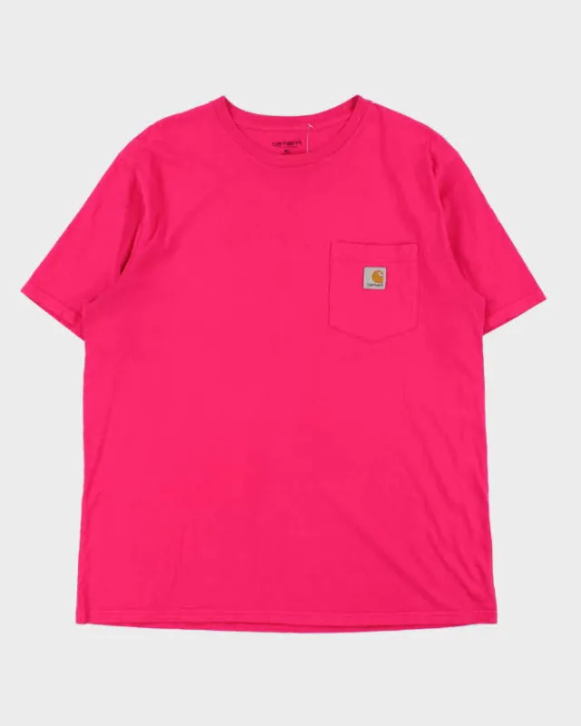 Vintage Carhartt Hot Pink Crewneck Pocket T-Shirt - XL sold by Rokit