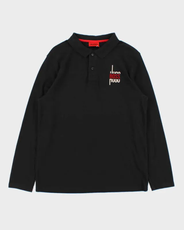 Vintage 00s Hugo Boss Long Sleeve Polo Shirt - L sold by Rokit