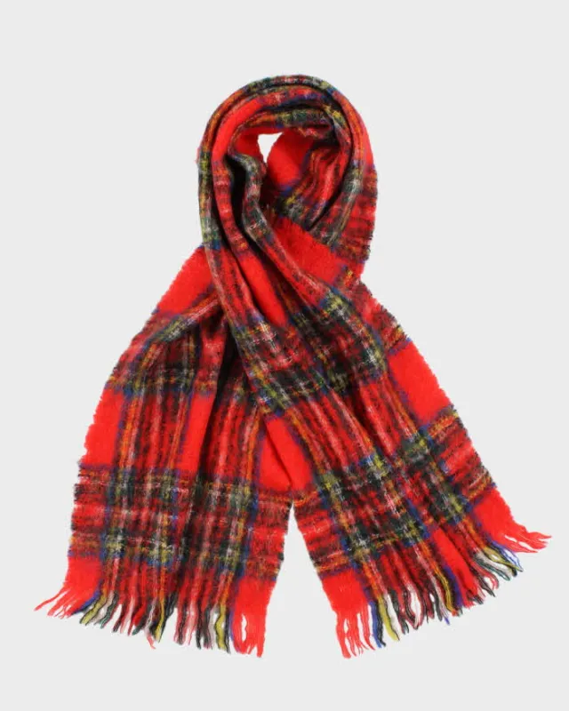 Vintage Glentana Mohair & Wool Tartan Large Scarf sold by Rokit