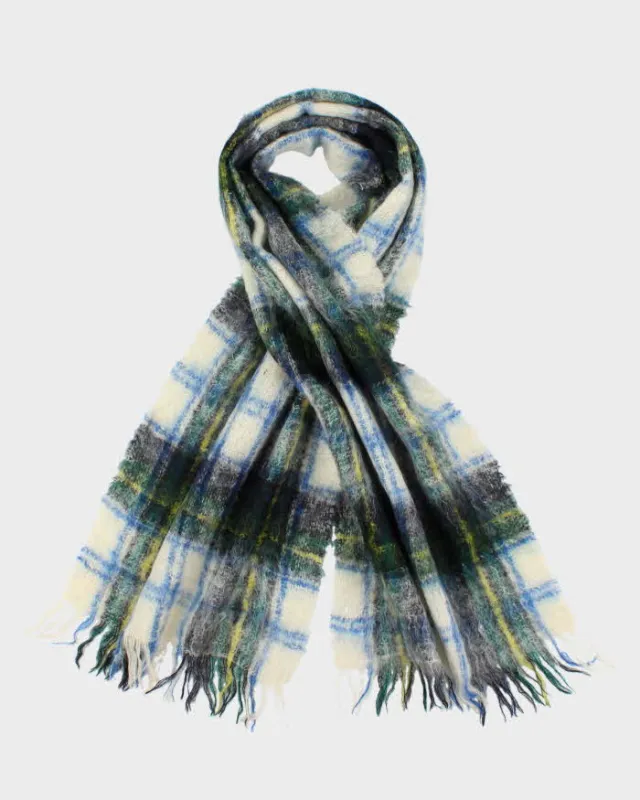 Vintage 60s Mohair & Wool Checked Large Scarf sold by Rokit