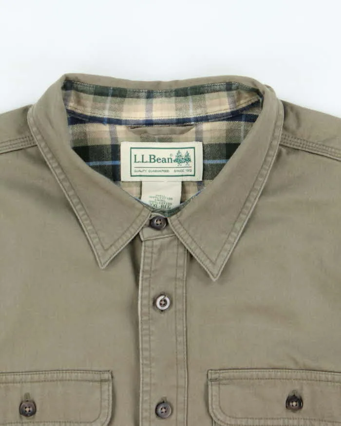 Vintage 00s L.L.Bean Khaki Blanket Lined Long Sleeve Workwear Shirt - XXL sold by Rokit product image thumbnail 5