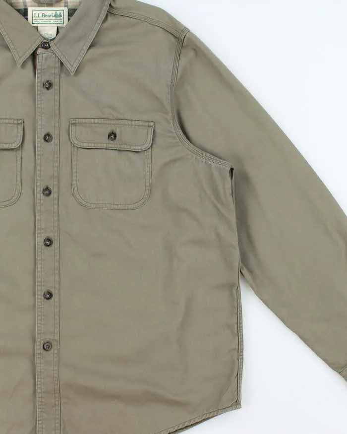 Vintage 00s L.L.Bean Khaki Blanket Lined Long Sleeve Workwear Shirt - XXL sold by Rokit product image thumbnail 3