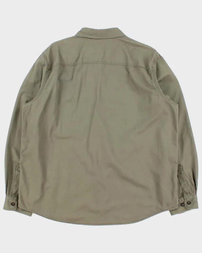 Vintage 00s L.L.Bean Khaki Blanket Lined Long Sleeve Workwear Shirt - XXL sold by Rokit product image thumbnail 2