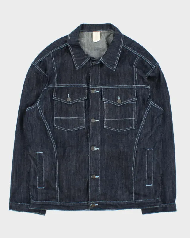 Vintage 1990s Oversized Contrast Stitch Raw Japanese Denim Jacket - L sold by Rokit
