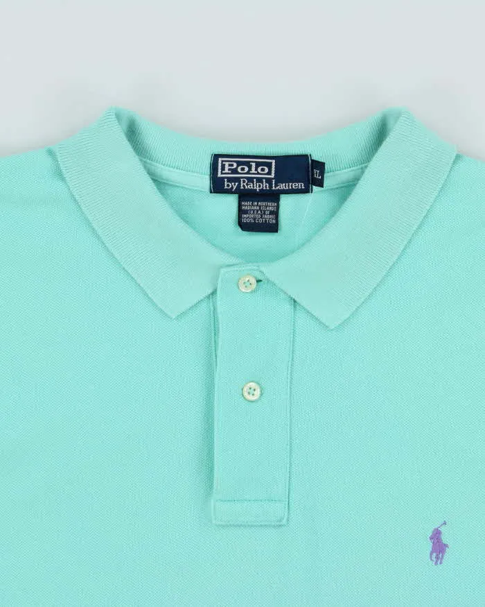 Vintage Y2K 00s Polo Ralph Lauren Spearmint Short Sleeve Polo Shirt - XL sold by Rokit product image thumbnail 5