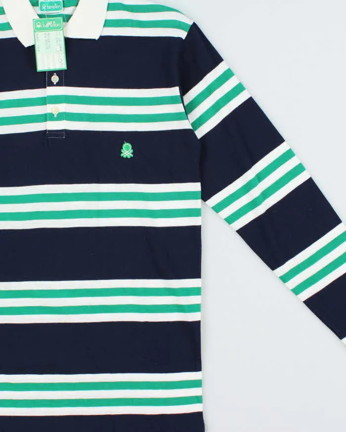 DSWT Vintage 1980s Benetton Striped Tennis Long Sleeve Polo Shirt - M sold by Rokit product image thumbnail 3
