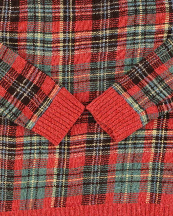 Vintage Y2K 00s Polo Ralph Lauren Tartan Wool & Camel Hair Crewneck Knit Jumper - L sold by Rokit product image thumbnail 4