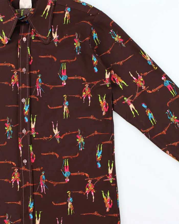 Vintage 1970s Western Graphic Dagger Collared Long Sleeve Shirt - L sold by Rokit product image thumbnail 3