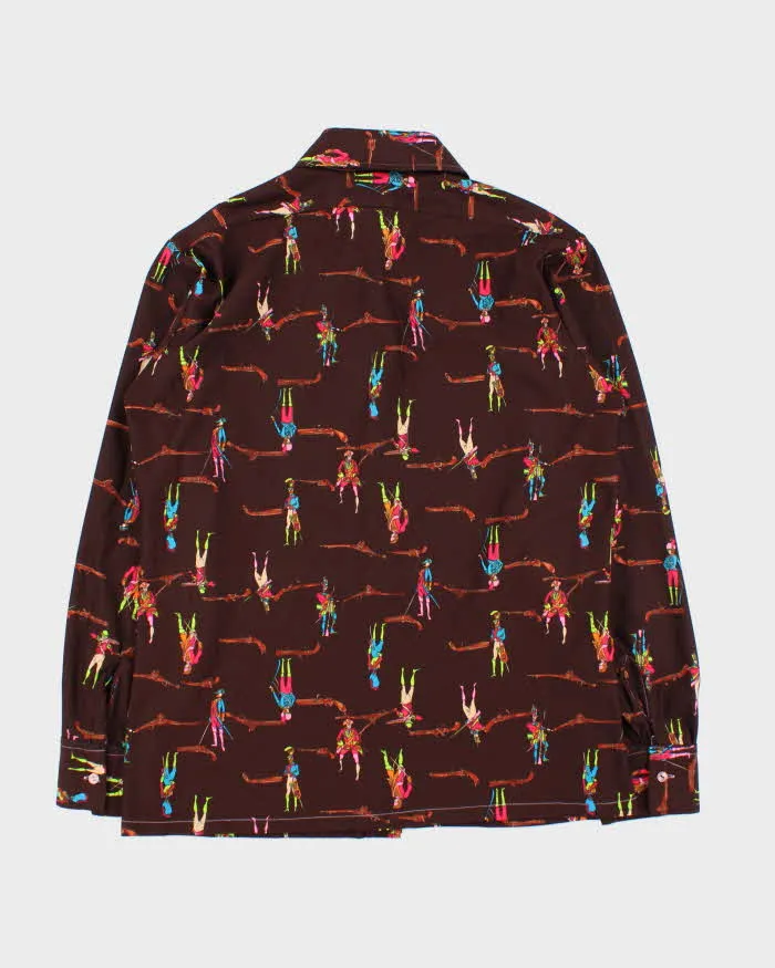 Vintage 1970s Western Graphic Dagger Collared Long Sleeve Shirt - L sold by Rokit product image thumbnail 2