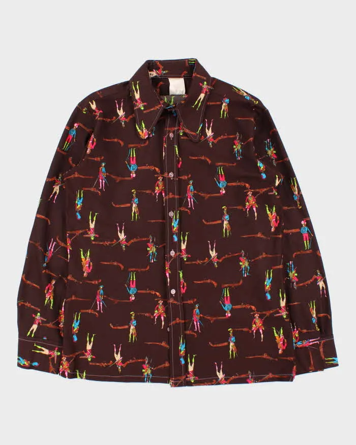 Vintage 1970s Western Graphic Dagger Collared Long Sleeve Shirt - L sold by Rokit