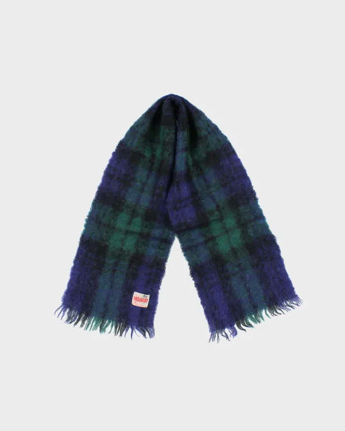 Vintage All Mohair Pile Check Scarf sold by Rokit