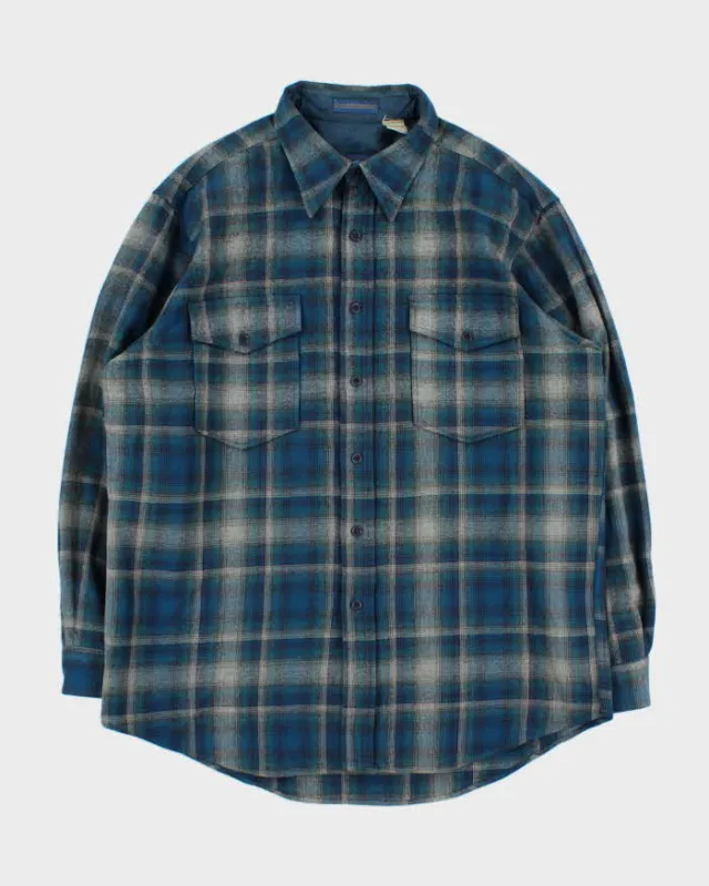 Vintage 00s Pendleton Outdoorsman Made In USA Wool Plaid Flannel Shirt - L sold by Rokit