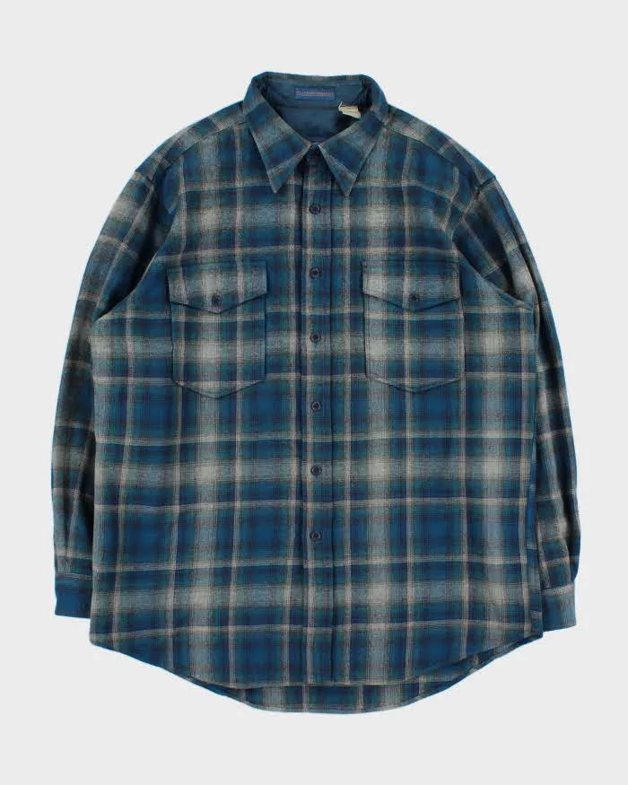 Vintage 00s Pendleton Outdoorsman Made In USA Wool Plaid Flannel Shirt - L sold by Rokit