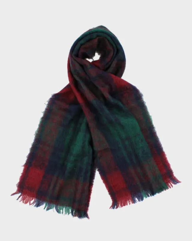 Vintage Glentana Mohair & Wool Check Large Scarf sold by Rokit