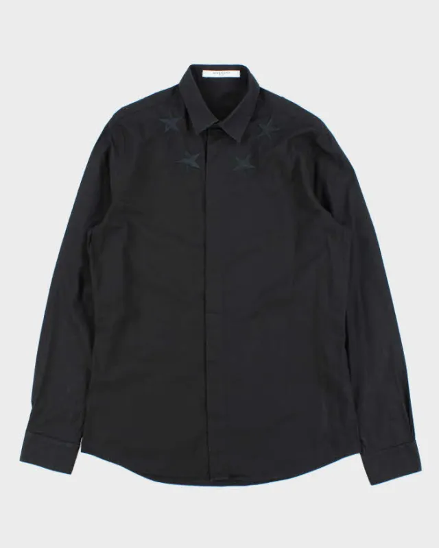 Vintage Givenchy Embroidered Star Contemporary Fit Long Sleeve Shirt - M sold by Rokit