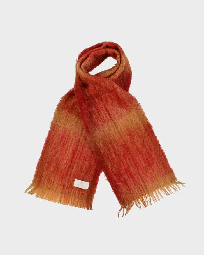 Vintage 1990s Calzeat Of Scotland Mohair Wool Blend Fringed Scarf sold by Rokit