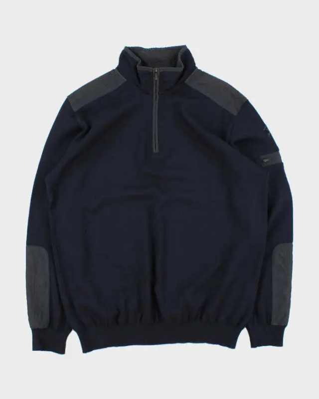 Vintage Paul & Shark Yachting Navy Wool Quarter-Zip Knit Jumper - XL sold by Rokit