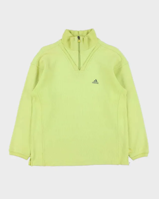 Vintage 1990s Adidas Women's Lime Green Quarter-Zip Sweatshirt - M sold by Rokit