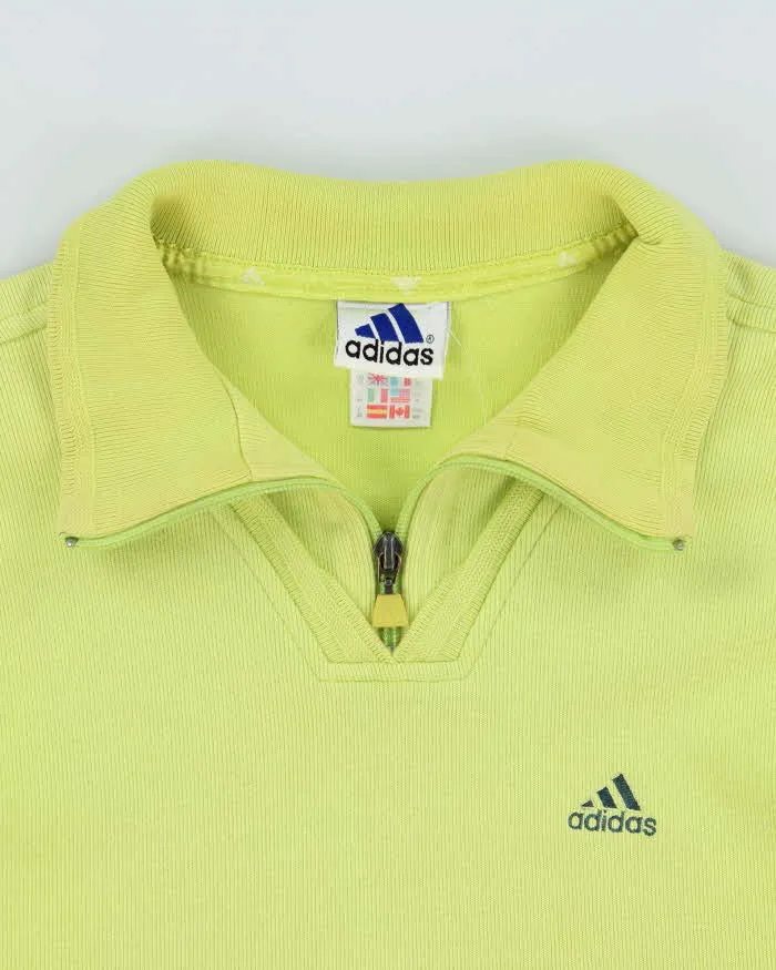 Vintage 1990s Adidas Women's Lime Green Quarter-Zip Sweatshirt - M sold by Rokit product image thumbnail 5