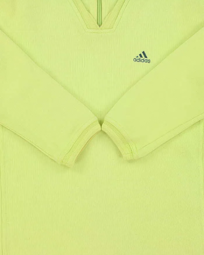 Vintage 1990s Adidas Women's Lime Green Quarter-Zip Sweatshirt - M sold by Rokit product image thumbnail 4