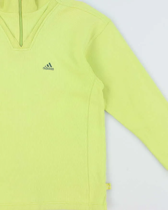Vintage 1990s Adidas Women's Lime Green Quarter-Zip Sweatshirt - M sold by Rokit product image thumbnail 3
