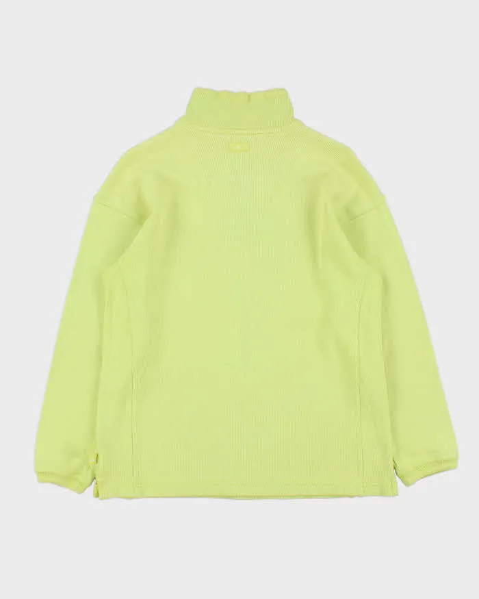 Vintage 1990s Adidas Women's Lime Green Quarter-Zip Sweatshirt - M sold by Rokit product image thumbnail 2