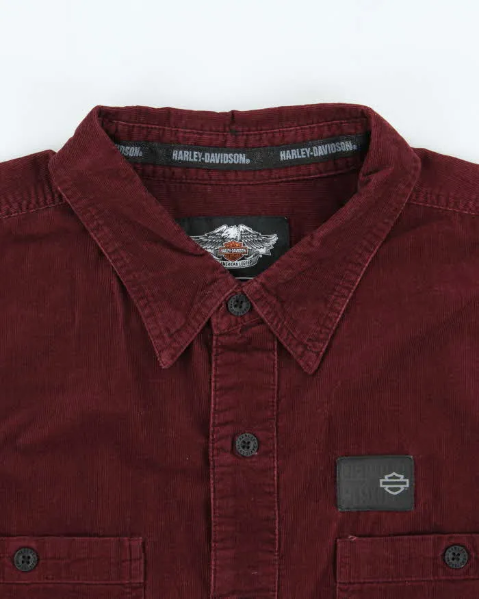 Vintage Harley Davidson Embroidered Spell-Out Long Sleeve Corduroy Shirt - XXL sold by Rokit product image thumbnail 5