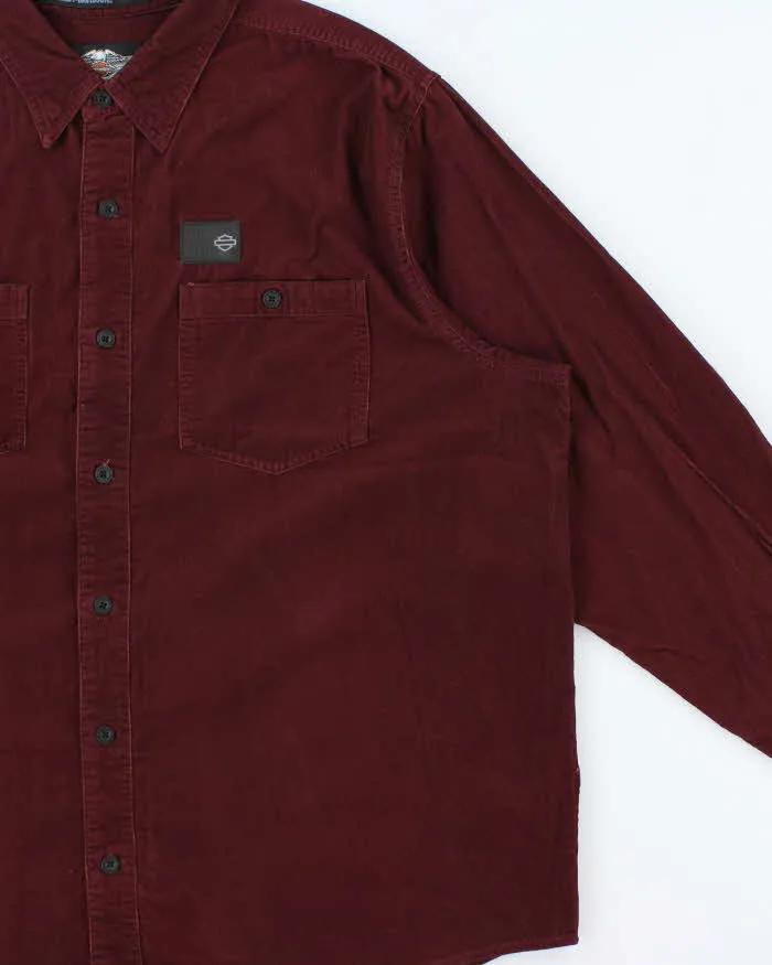 Vintage Harley Davidson Embroidered Spell-Out Long Sleeve Corduroy Shirt - XXL sold by Rokit product image thumbnail 3