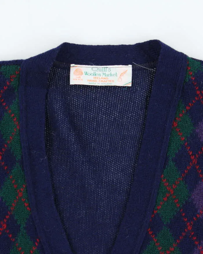 Vintage 1970s Quill's Ireland Hand Crafted Wool Argyle Cardigan - XL sold by Rokit product image thumbnail 5