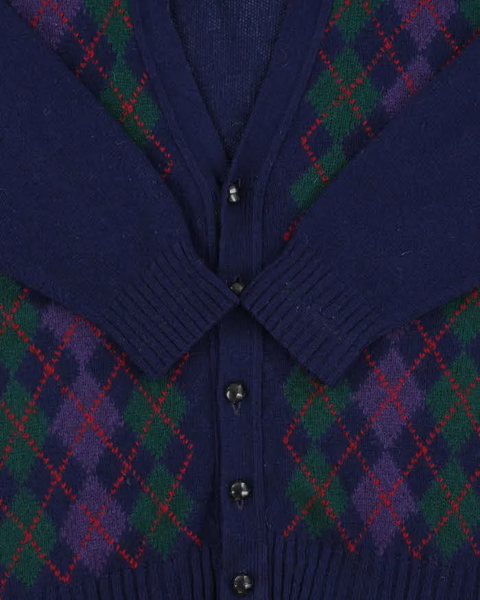 Vintage 1970s Quill's Ireland Hand Crafted Wool Argyle Cardigan - XL sold by Rokit product image thumbnail 4