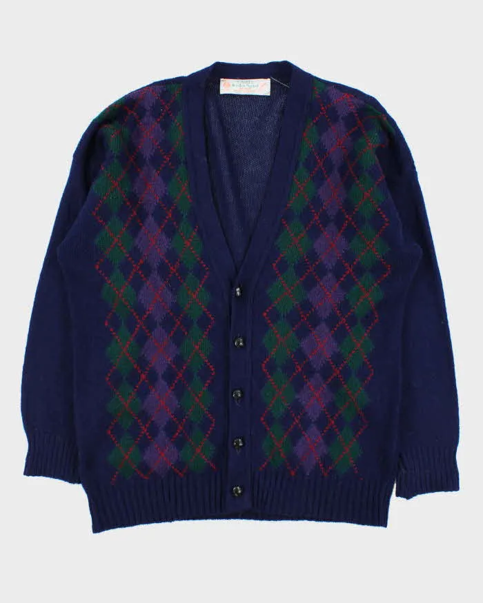 Vintage 1970s Quill's Ireland Hand Crafted Wool Argyle Cardigan - XL sold by Rokit