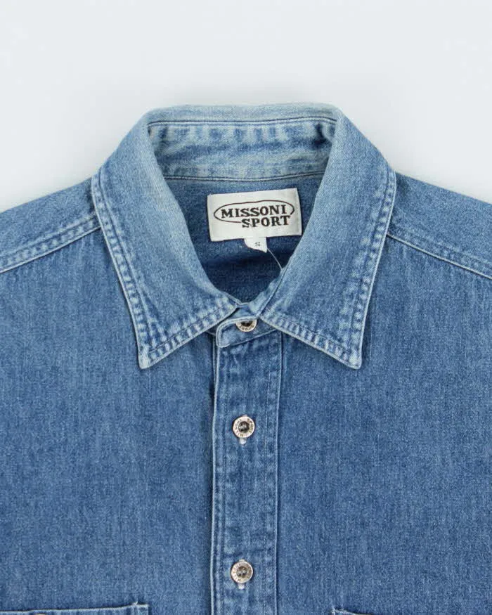 Vintage 1990s Missoni Sport Embroidered Long Sleeve Oversized Denim Shirt - S sold by Rokit product image thumbnail 5