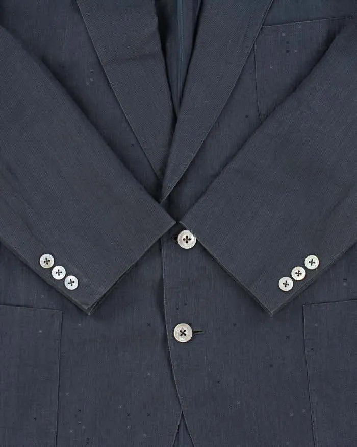 Vintage 1990s Burberry Japan Navy Linen Single Breasted Blazer - L sold by Rokit product image thumbnail 5