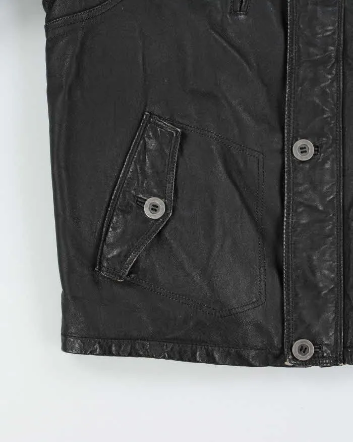 Vintage Y2K 00s Danier Thinsulate Quilt Lined Leather Cafe Racer Biker Jacket - L sold by Rokit product image thumbnail 4